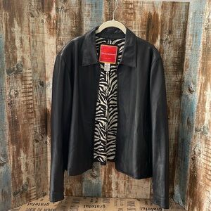 Soft Black Genuine Leather Jacket with zipper features